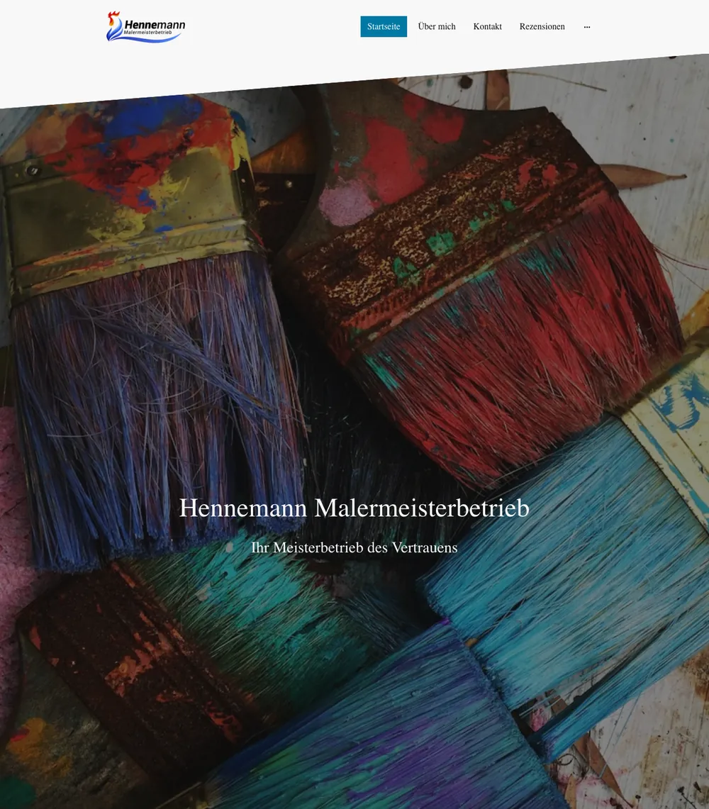 Bisherige Startseite mit Website-Baukasten
